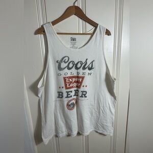 Coors Mens Coors Golden Export Lager Beer White Tank Top Shirt 2XL